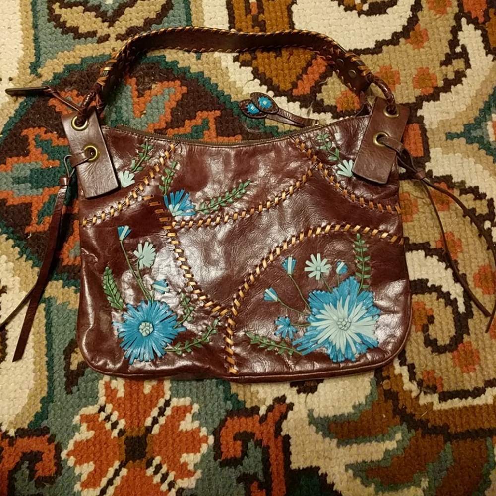 Isabella Fiore leather tote bag brown floral